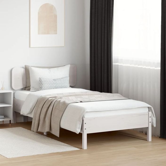 Tête de lit blanc 90 cm bois massif de pin - Photo n°3