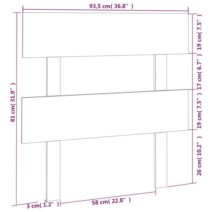 Tête de lit Blanc 93,5x3x81 cm Bois massif de pin - Photo n°6