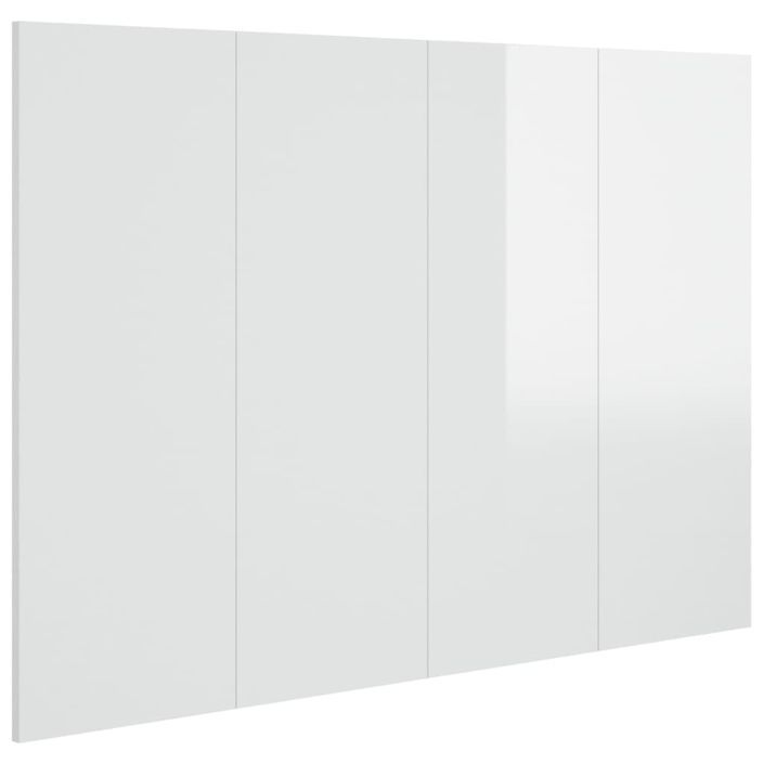 Tête de lit Blanc brillant 120x1,5x80 cm Bois d'ingénierie - Photo n°2