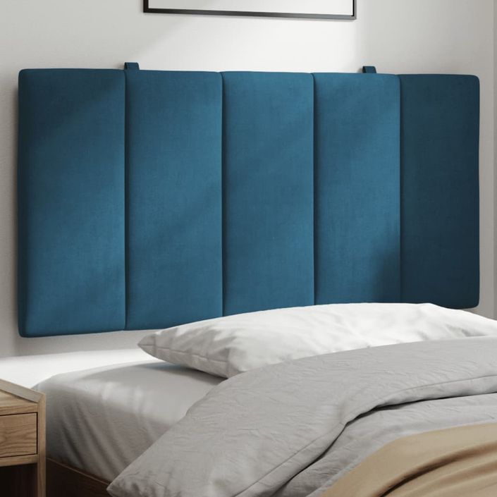 Tête de lit bleu 100 cm velours Bino - Photo n°2