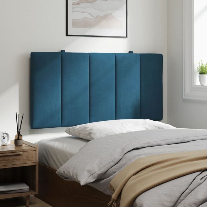 Tête de lit bleu 100 cm velours Bino - Photo n°4