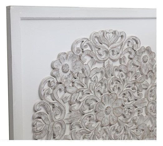 Tête de lit bois blanc sculpté Grazzia 140 - Photo n°2