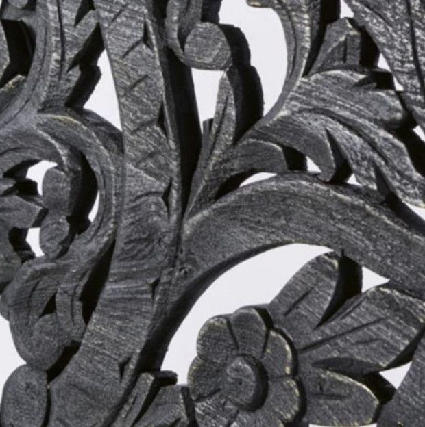 Tête de lit bois sculpté noir Siera 160 - Photo n°3