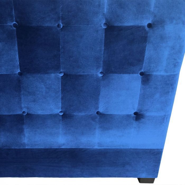 Tête de lit capitonnée velours bleu Luxa 140 cm - Photo n°3