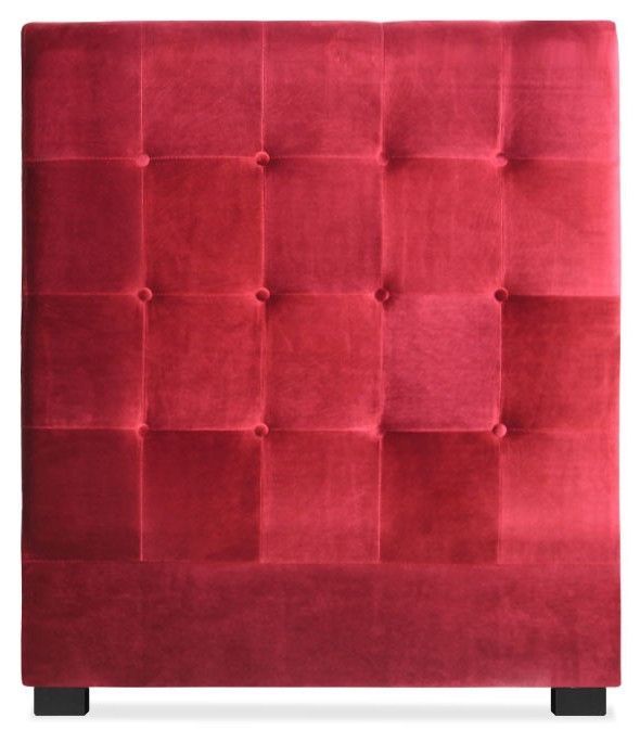 Tête de lit capitonnée Velours Rouge 90 Luxa - Photo n°1