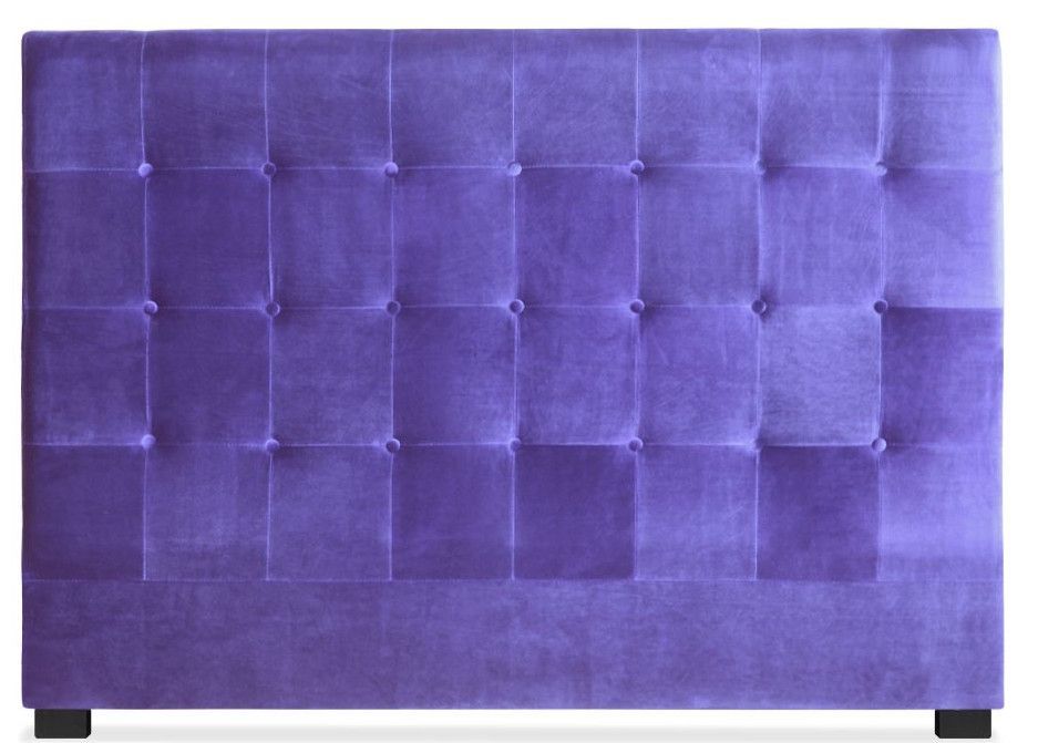 Tête de lit capitonnée Velours Violet 160 Luxa - Photo n°1