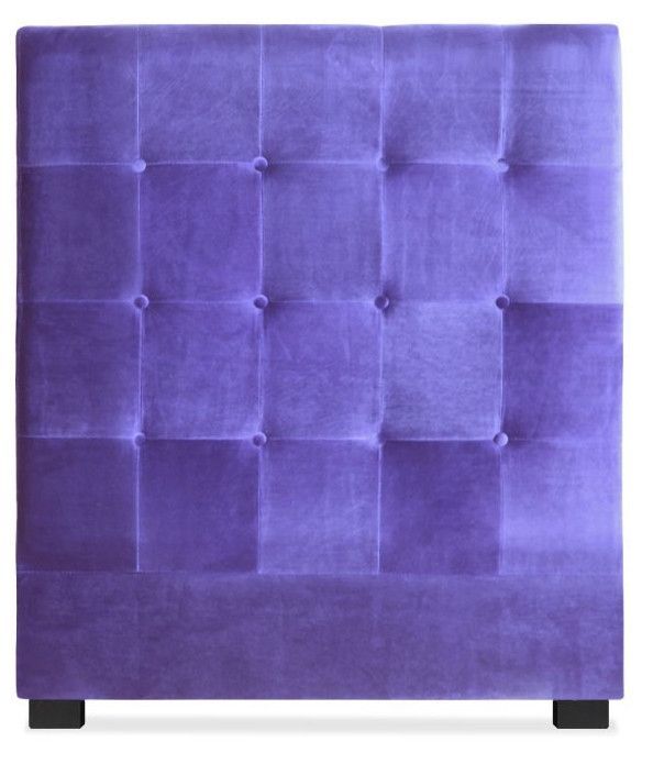 Tête de lit capitonnée Velours Violet 90 Luxa - Photo n°1