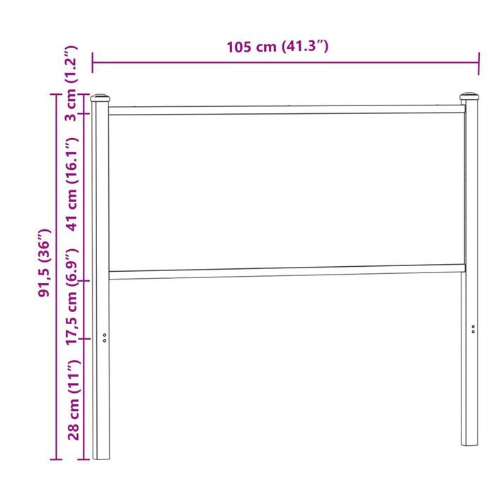 Tête de lit chêne marron 100 cm bois d'ingénierie et acier - Photo n°7