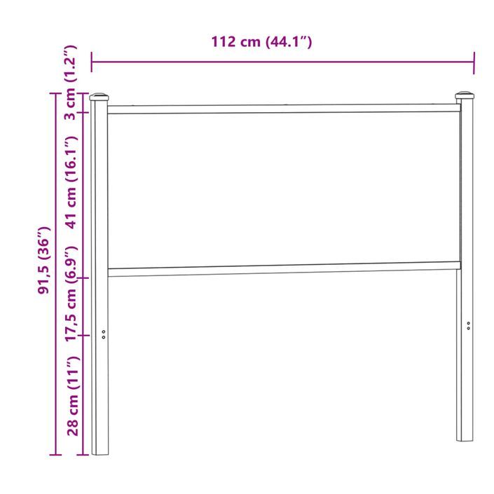 Tête de lit chêne marron 107 cm bois d'ingénierie et acier - Photo n°7