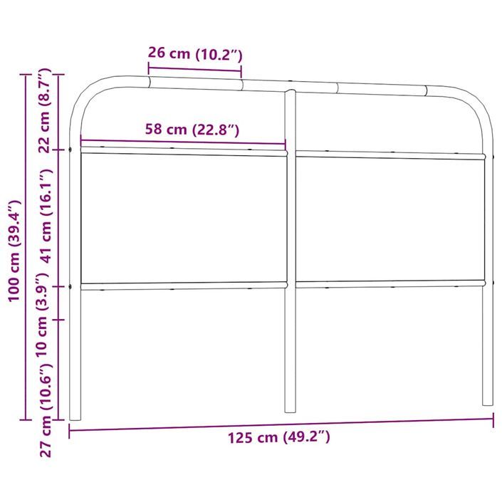 Tête de lit chêne sonoma 120 cm acier et bois d'ingénierie - Photo n°7