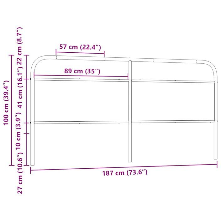 Tête de lit chêne sonoma 180 cm acier et bois d'ingénierie - Photo n°7