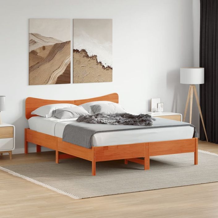 Tête de lit cire marron 140 cm bois massif de pin - Photo n°3