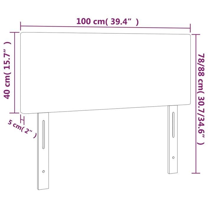 Tête de lit Crème 100x5x78/88 cm Tissu - Photo n°8