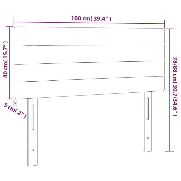 Tête de lit Crème 100x5x78/88 cm Tissu - Photo n°8