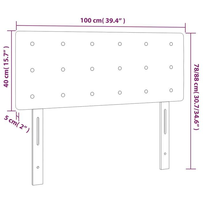 Tête de lit Crème 100x5x78/88 cm Tissu - Photo n°8