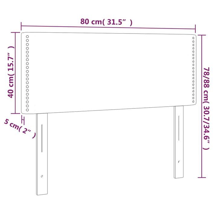 Tête de lit Crème 80x5x78/88 cm Tissu - Photo n°8