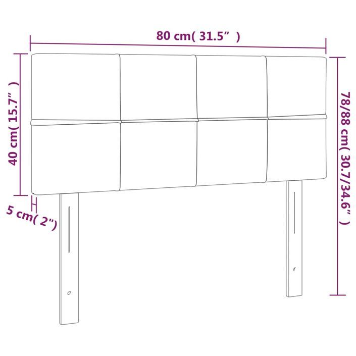 Tête de lit Crème 80x5x78/88 cm Tissu - Photo n°8