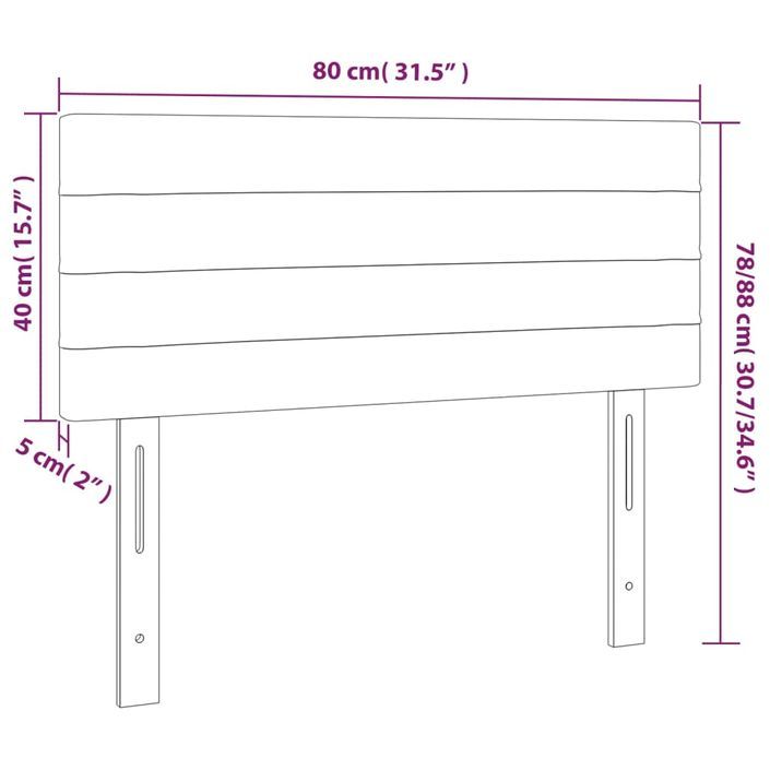 Tête de lit Crème 80x5x78/88 cm Tissu - Photo n°8