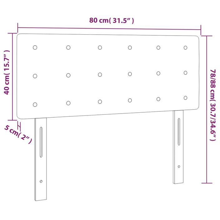 Tête de lit Crème 80x5x78/88 cm Tissu - Photo n°8