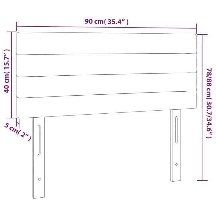 Tête de lit Crème 90x5x78/88 cm Tissu - Photo n°8