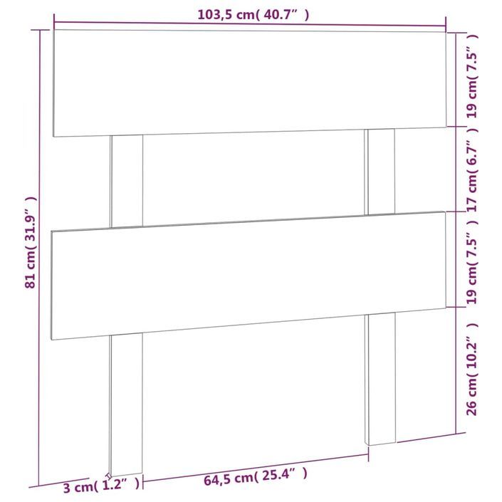 Tête de lit Gris 103,5x3x81 cm Bois massif de pin - Photo n°6