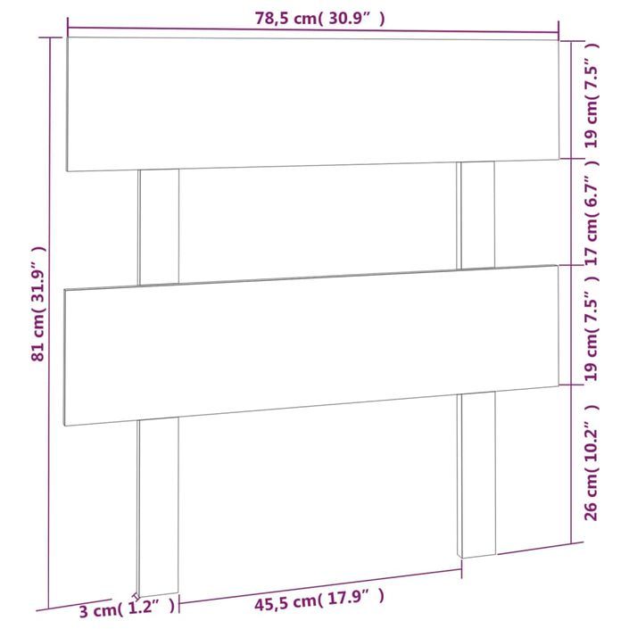 Tête de lit Gris 78,5x3x81 cm Bois massif de pin - Photo n°6