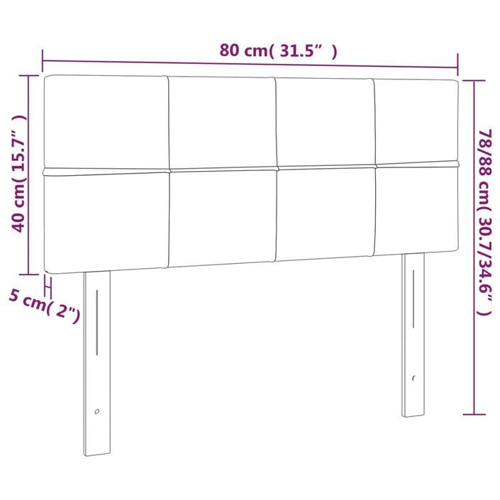 Tête de lit Gris foncé 80x5x78/88 cm Tissu - Photo n°8