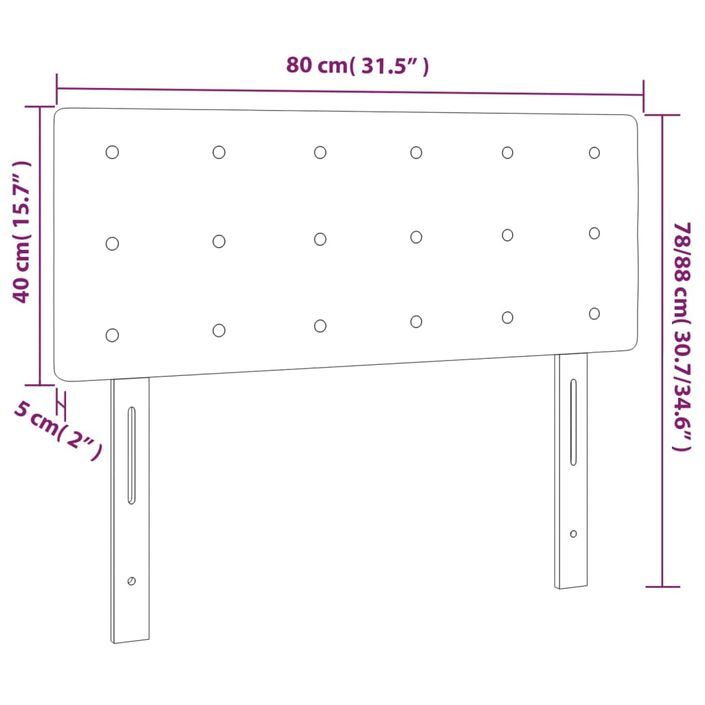 Tête de lit Gris foncé 80x5x78/88 cm Tissu - Photo n°8