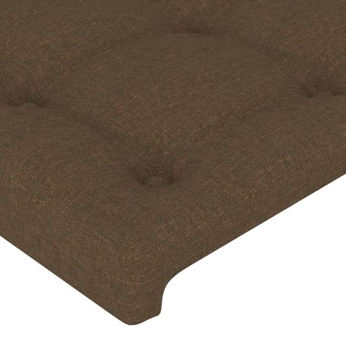 Tête de lit Marron Foncé 100x5x78/88 cm Tissu - Photo n°4