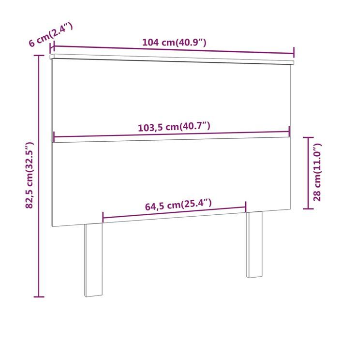 Tête de lit Marron miel 104x6x82,5 cm Bois massif de pin - Photo n°6