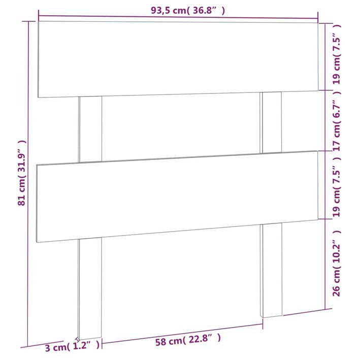 Tête de lit Marron miel 93,5x3x81 cm Bois massif de pin - Photo n°6