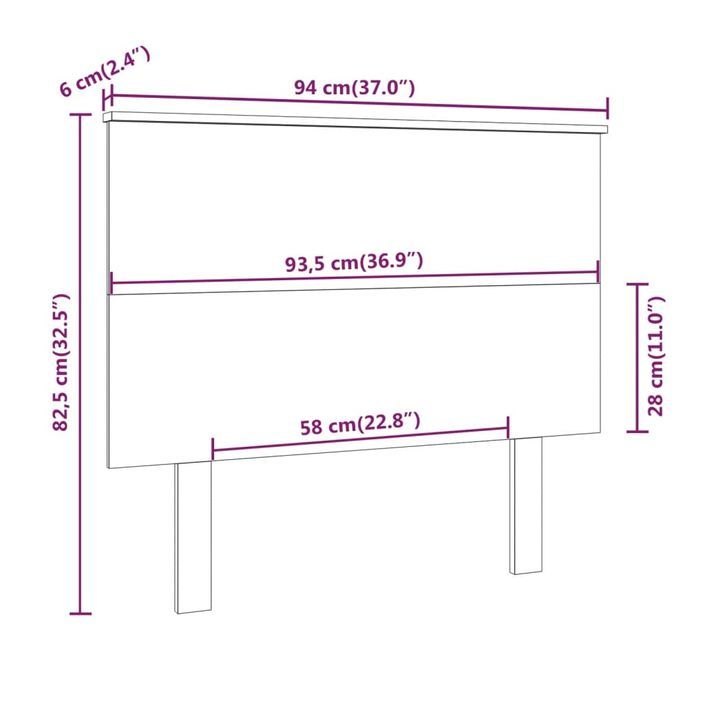 Tête de lit Marron miel 94x6x82,5 cm Bois massif de pin - Photo n°6