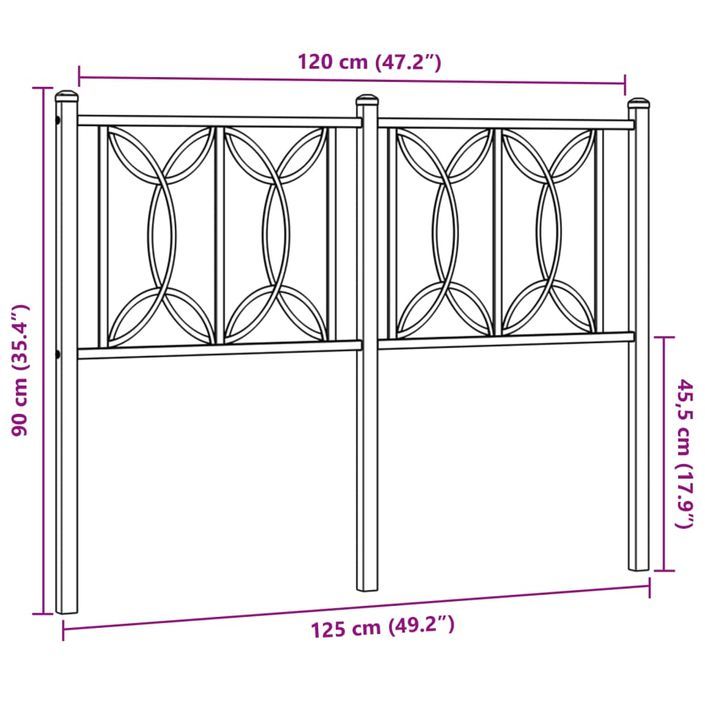 Tête de lit métal blanc 120 cm - Photo n°6