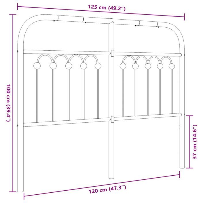 Tête de lit métal blanc 120 cm - Photo n°6