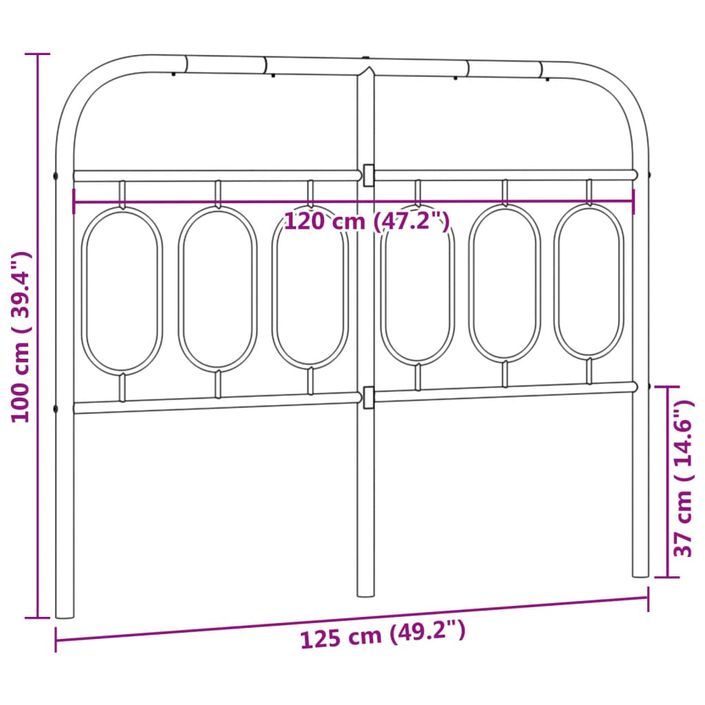 Tête de lit métal blanc 120 cm - Photo n°6