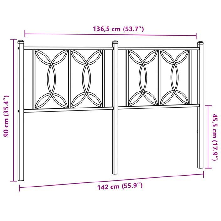 Tête de lit métal blanc 135 cm - Photo n°6