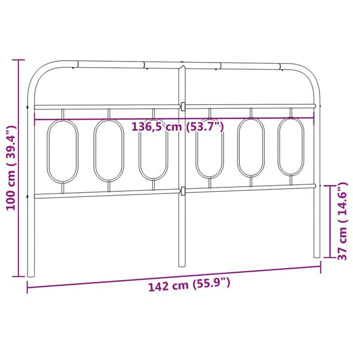 Tête de lit métal blanc 137 cm - Photo n°7