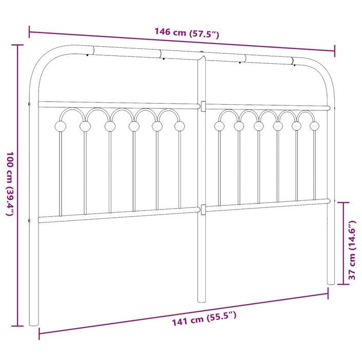 Tête de lit métal blanc 140 cm - Photo n°6