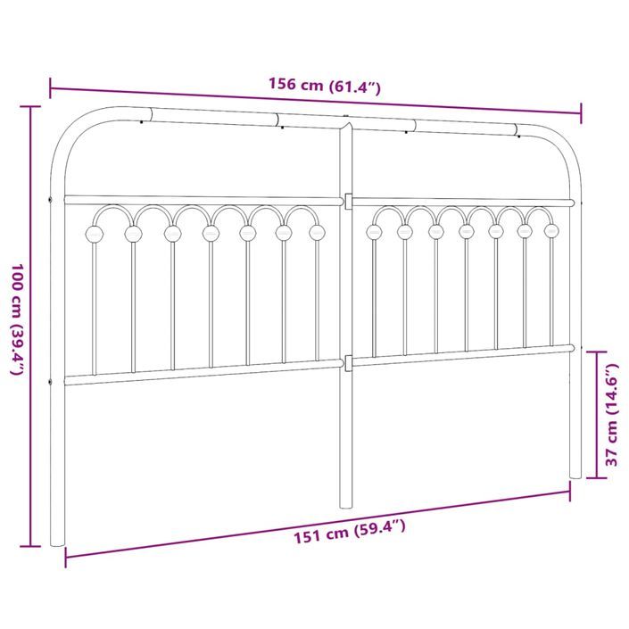 Tête de lit métal blanc 150 cm - Photo n°6