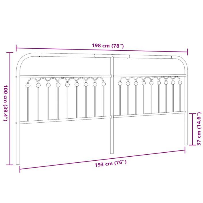 Tête de lit métal blanc 193 cm - Photo n°6