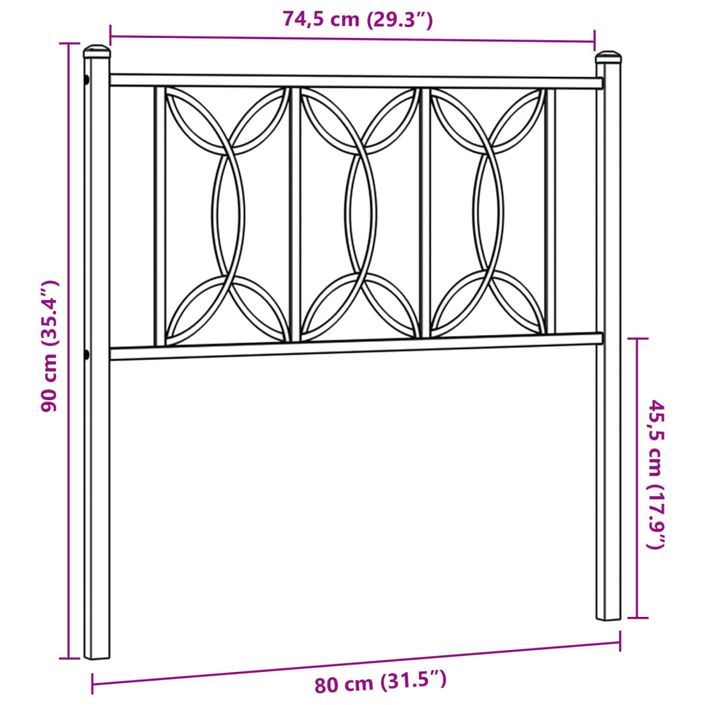 Tête de lit métal blanc 75 cm - Photo n°6