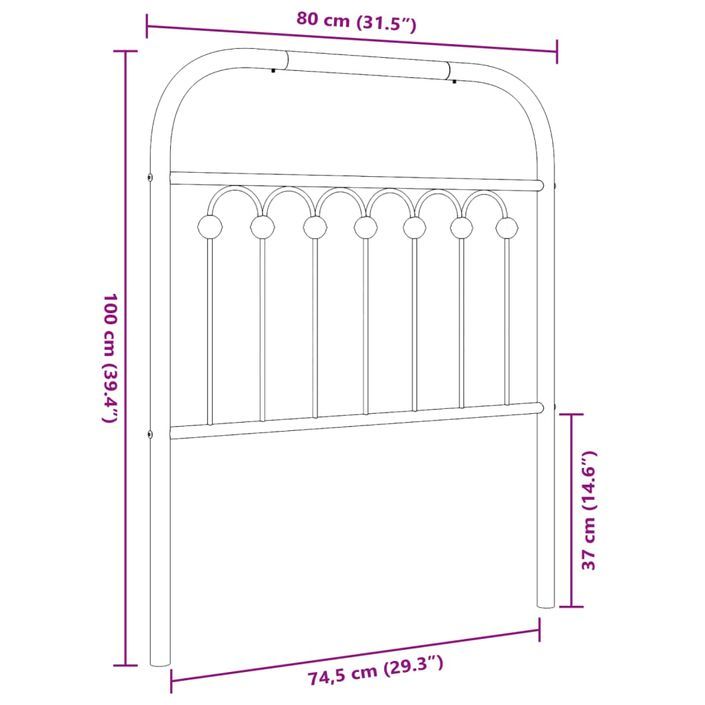 Tête de lit métal blanc 75 cm - Photo n°6