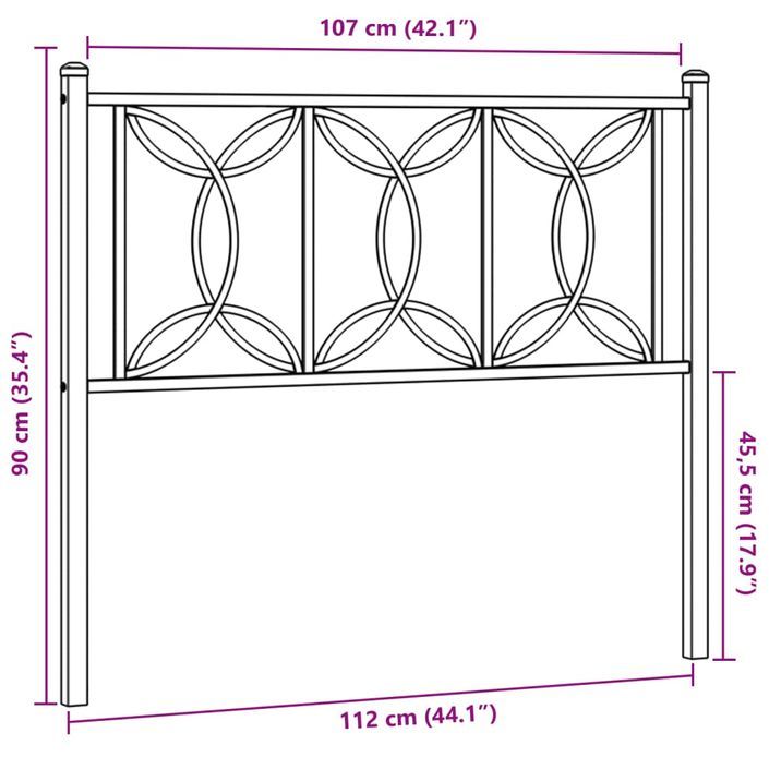 Tête de lit métal noir 107 cm - Photo n°6