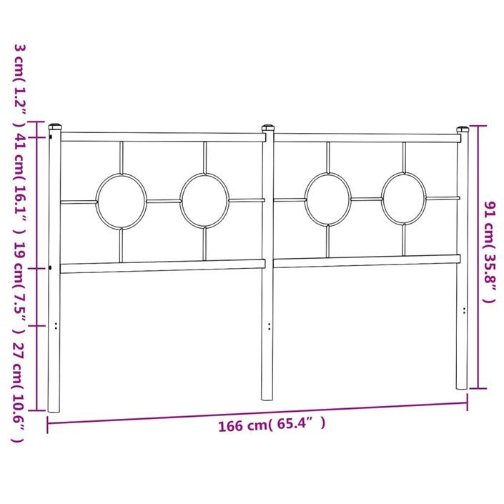 Tête de lit métal noir 160 cm - Photo n°7