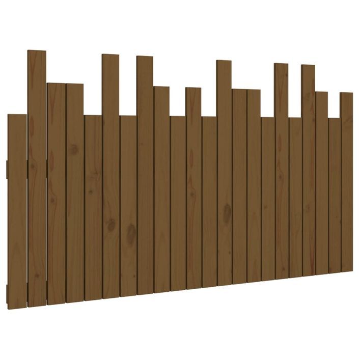 Tête de lit murale Marron miel 140x3x80 cm Bois massif de pin - Photo n°1