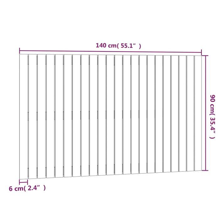 Tête de lit murale Marron miel 140x3x90 cm Bois massif de pin - Photo n°8