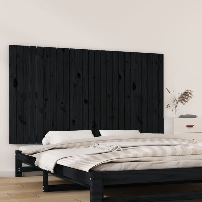 Tête de lit murale Noir 159,5x3x90 cm Bois massif de pin - Photo n°1