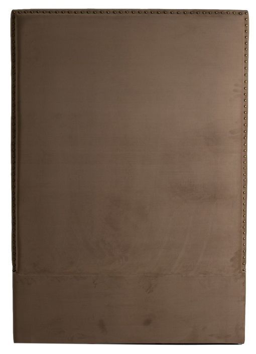 Tête de lit pin massif et velours marron Faya 90 cm - Photo n°1