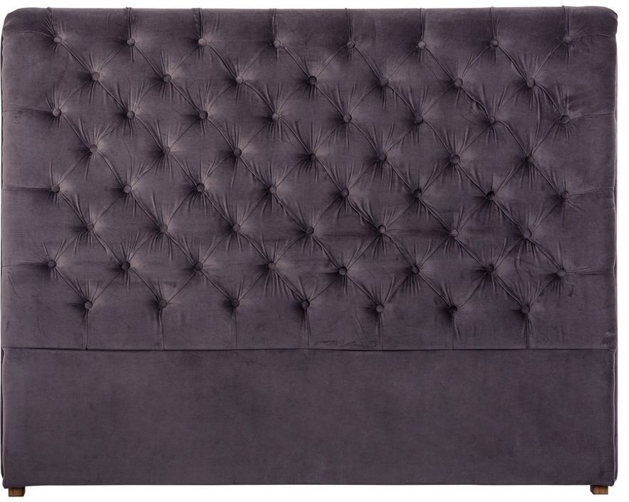 Tête de lit provençal velours gris Willa 160 - Photo n°1