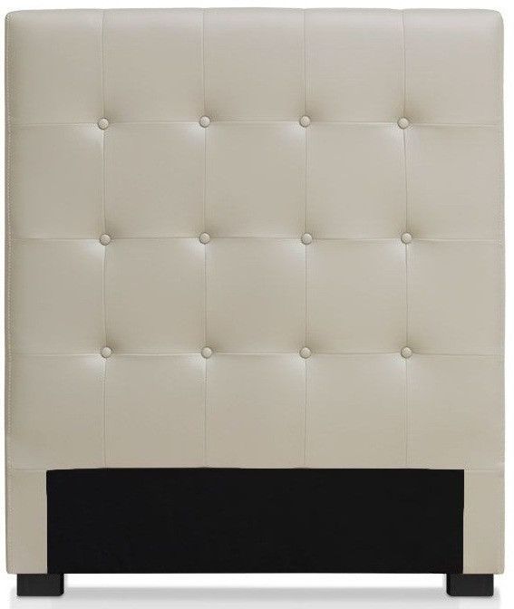 Tête de lit simili cuir beige Luxa L 90 cm - Photo n°1